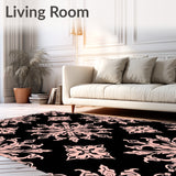 Boho Lotus Medallion Motif with Rose Gold Flourishes(Black)