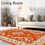 Traditional Damask with Ornamental Border and Classic Details (Orange) - ODIKA