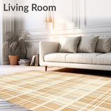 Beige Area Modern Geometric Plaid(Beige)