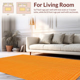 Ultra Soft Area Rug, Non Slip, Stain Resistant, Washable Area Rugs for Living Room, Bedroom, Retro Arch Abstract(Orange)