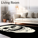 Haunting Bony Face Non Slip Bathtub Cartoon Artwork(Black)
