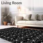Nocturne Blossom Interlocking Floral Motif with Subtle Metallic Traces(Black) - ODIKA