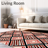 Modern Tartan with Abstract Plaid Crosshatch(Black)