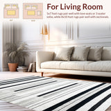 Contemporary Striped Area Black and White Design Element(Black)