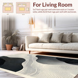 Modern Abstract Bathroom Runner Non Slip Bath Stylish Home Decor(Black)