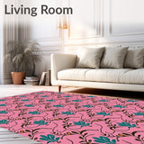 Classic Ornamental Featuring Repeating Vine and Floral (Pink)