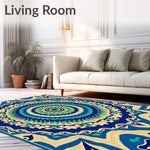 Sunset Breeze Abstract Medallion Symmetry (Blue) - ODIKA