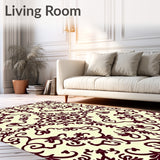 Elegant Floral Damask Swirl Abstract Decorative Embellishment (Beige)