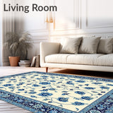 Country Wynona Rectangle Area for Patio in Blue Beige Color(Beige)