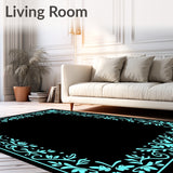 Botanical Border with Stylized Floral Vine Accents (Black) - ODIKA