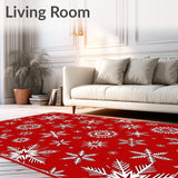 Holiday Snowflake Winter Wonderland Festive Floor(Red)