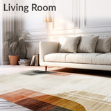 Area Vintage Distressed Beige Brown Abstract(Beige)