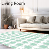 Gingham Grid with Alternating Squares(Green)