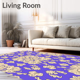 Vintage Damask with Flowing Botanical Vine Details(Purple)