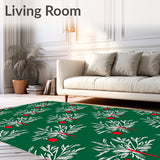Festive Evergreen Holiday With Decorated Fir Motif(Green)