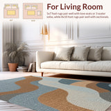 Ultra Soft Area Rug, Non Slip, Stain Resistant, Washable Area Rugs for Living Room, Bedroom, Modern Abstract Soft Indoor Rug(Gray)