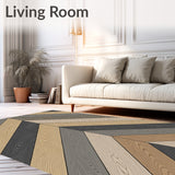 Herringbone Parquet Wood Look Machine(Brown)