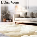 Chic Cloudscape for Nursery Dreamy Beige Area Decor(Beige)