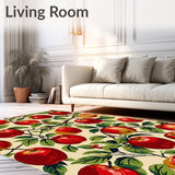 Vibrant Apple Orchard Kitchen Mats Non Slip Bedside Area(Red)