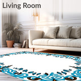 Oceanic Fleur Arabesque With Whimsical Foliage Ornaments(Blue)