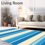 Azure Horizon Striped Durable Non Shedding Versatile Style(Blue)