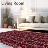 Paisley Swirl Motif with Cascading Teardrop(Red)