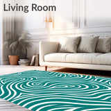 Abstract Wave Mosaic with Fluid Lines and Gradient Hues(White)