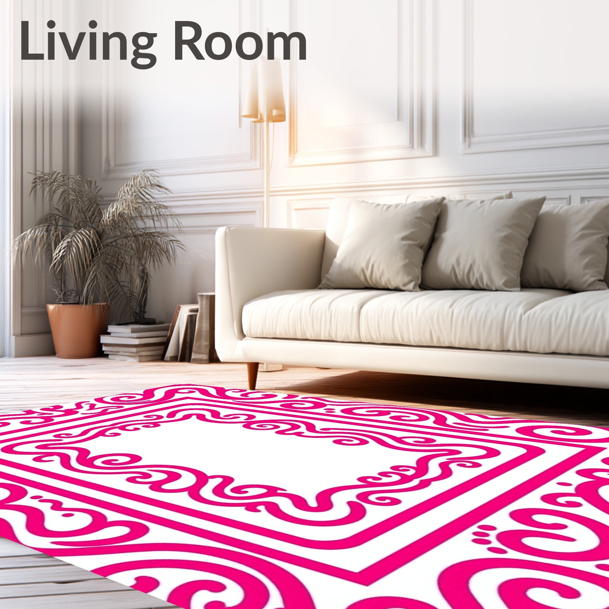 Luxurious Swirl Elegant Vibrant Contemporary Decorative (Pink) - ODIKA