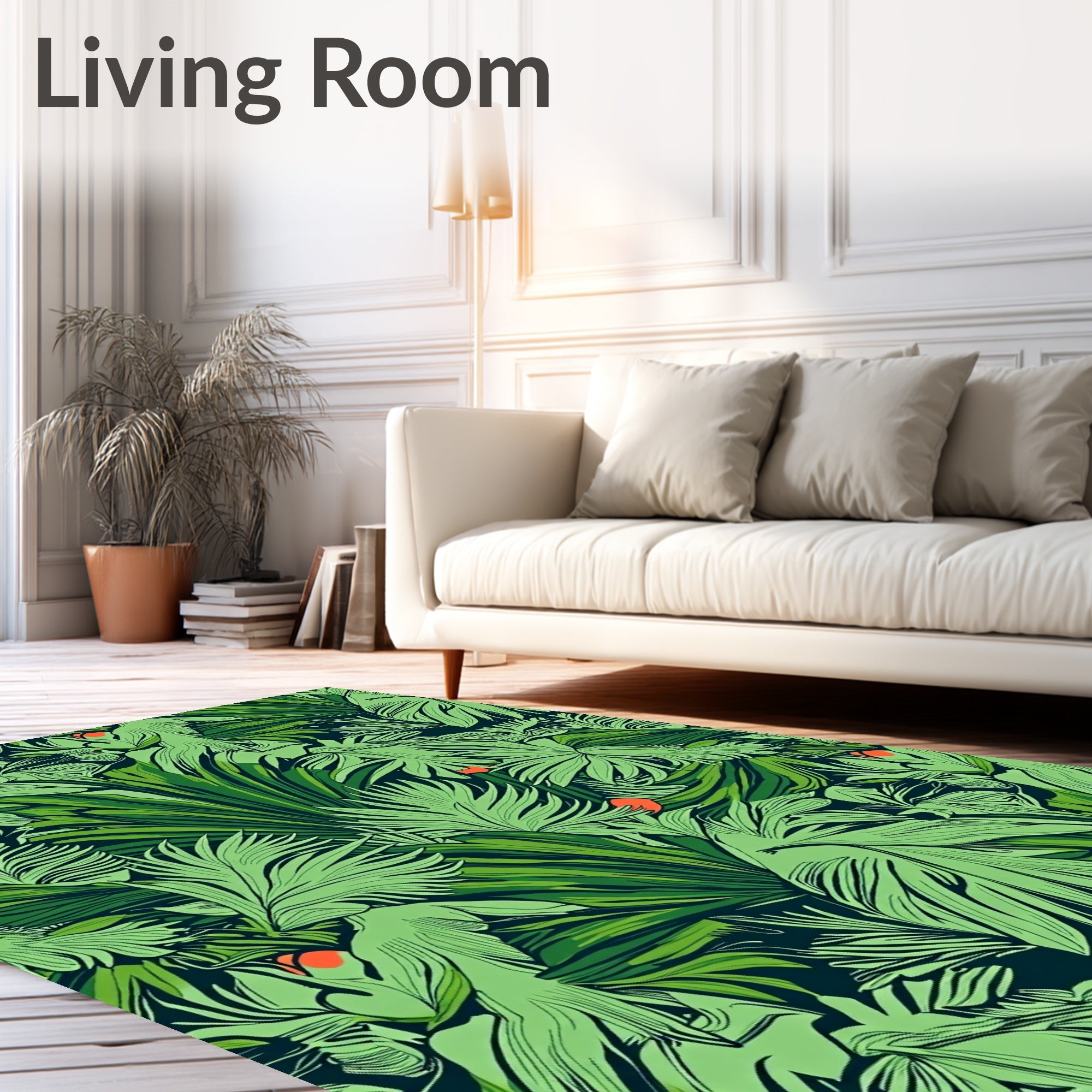 Maximalist Tropical Palm Frond Jungle with Dense Foliage (Green) - ODIKA