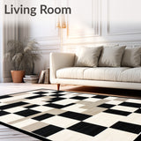 Geometric Block Patio Black & Beige Reversible(Beige)