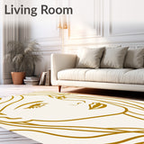 Opulent Retro Starlet Inspiration Abstract Face Outline(Gold)