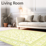Area Low Pile Floral Non Slip Small(Yellow)
