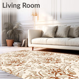 Whimsical Fern Interlocking Flourish and Autumn Petal Cascade(Beige)