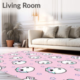 Novelty Kitty Theme Amusing Winter Celebration Floor Covering(Pink)