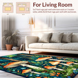 Whimsical Navy Mushroom Motif(Green)