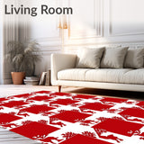 Holiday Tartan Plaid with Whimsical Reindeer Silhouettes(Red)