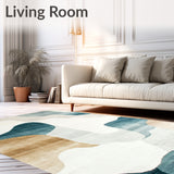 Contemporary Beige with a Touch of Blue Modern Design(White)