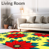 Poinsettia Blossom Tapestry with Floral Holiday Celebration(Red)