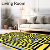 Art Interlocking Maze with Modern Minimalist Accents(Yellow)