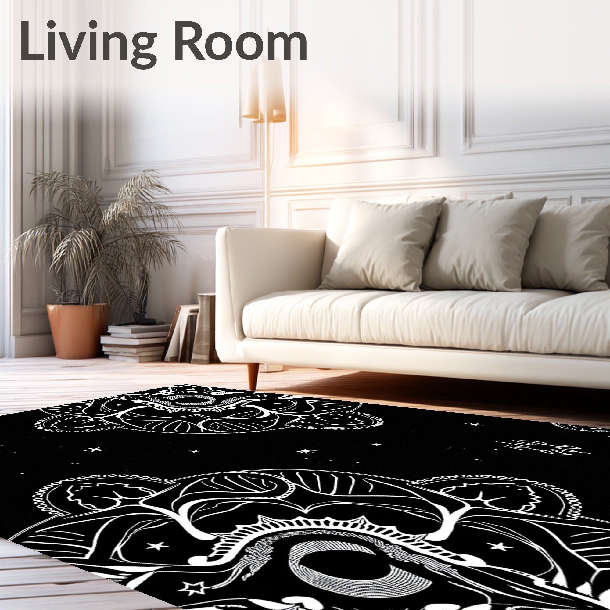 Midnight Constellation Design with Celestial Motifs (Black) - ODIKA