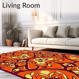 Artisan Medley of Autumnal Petals and Stylized Leaf Flourishes(Orange)