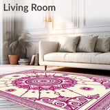 Boho Chic Medallion Interlocking Decorative Tapestry(Ivory)