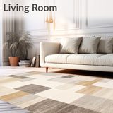 Horizon Area Muted Geometric Beige Cream Blocks(Beige)