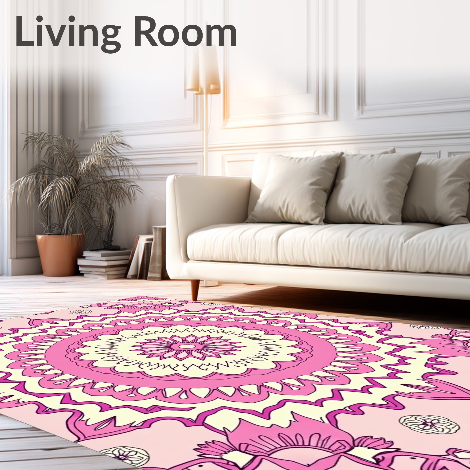 Boho Symmetrical Ornate Decorative Interlocking Stylish (Pink) - ODIKA
