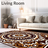 Boho Paisley Medallion Printed Machine (Brown)