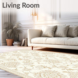 Modern with Vintage Charm and Unique Floral in Beige(Beige)