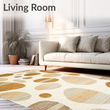 Beige Faux Fur with Antelope Inspired Abstract(Beige)