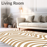 Modern Chevron Wave Featuring Fluid Curves and Layered Stripes(Beige)