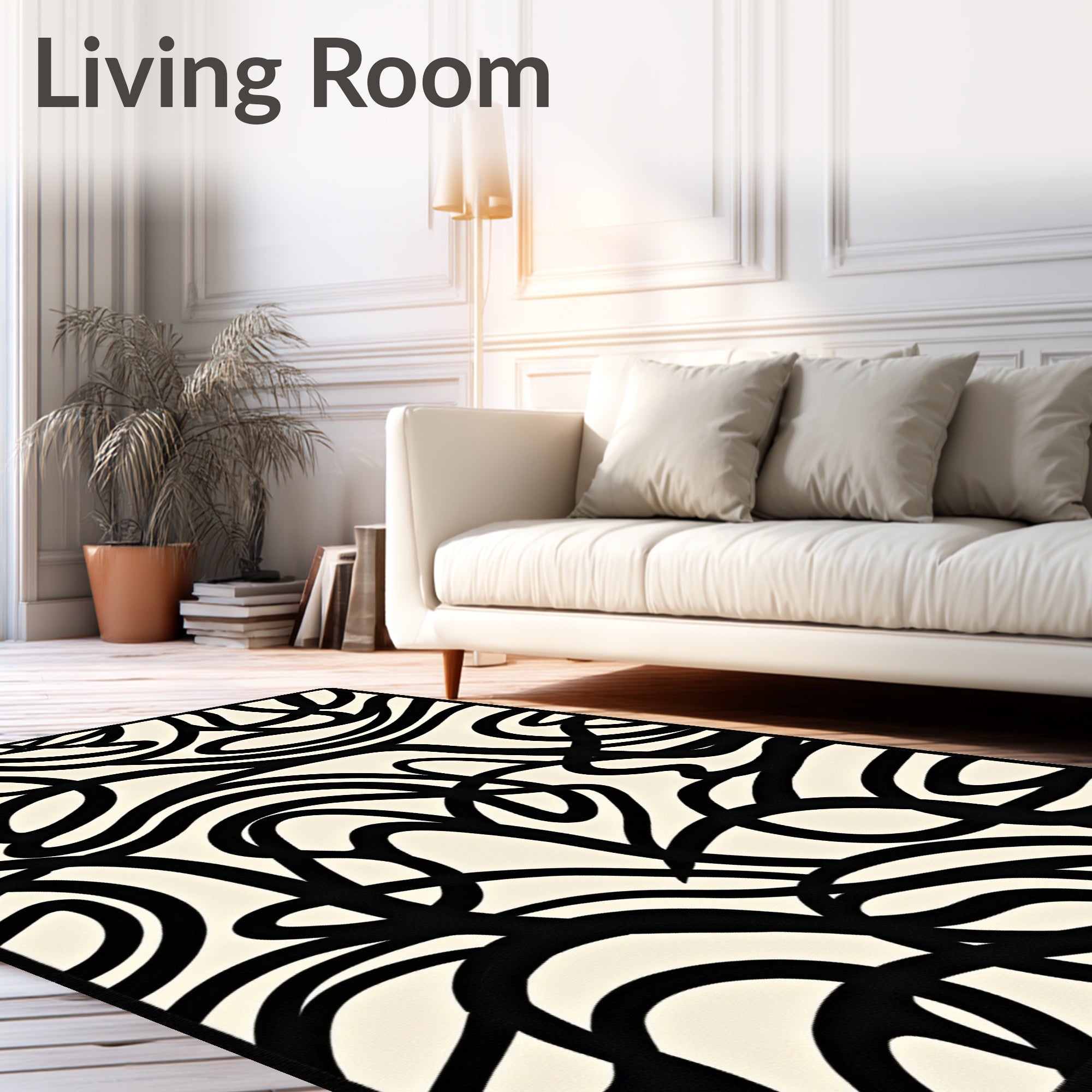 Abstract Brushstroke Art with Contemporary Flair (Black) - ODIKA