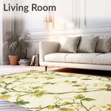 Botanical Beige Runner Floral Hallway Entryway Leaf Mat(Ivory)